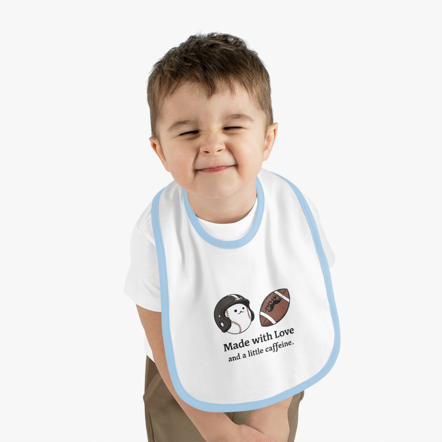 Cute Baby Bib with Love and Caffeine