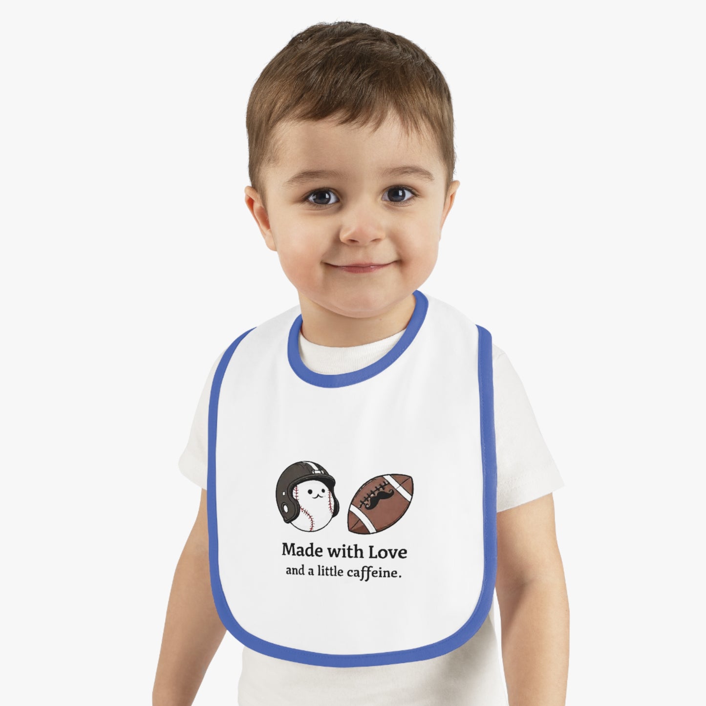 Cute Baby Bib with Love and Caffeine