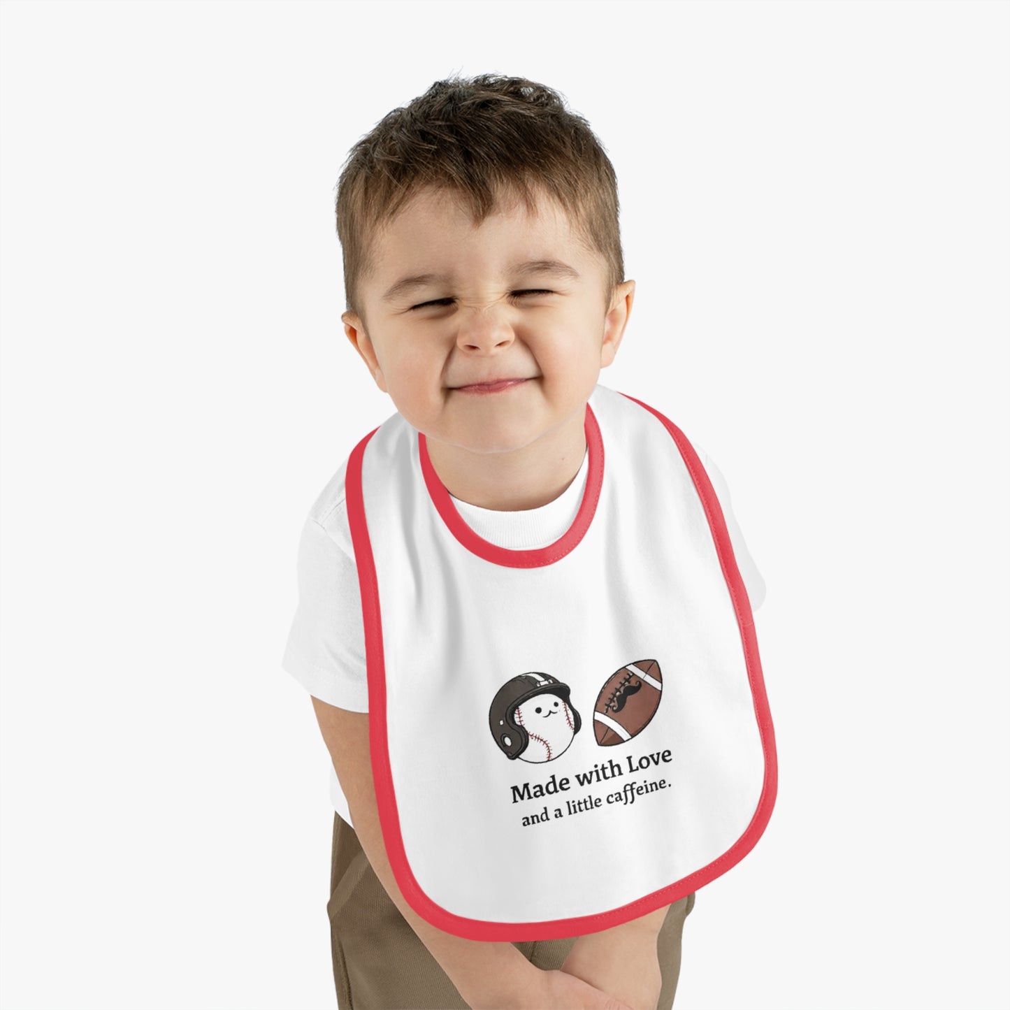 Cute Baby Bib with Love and Caffeine