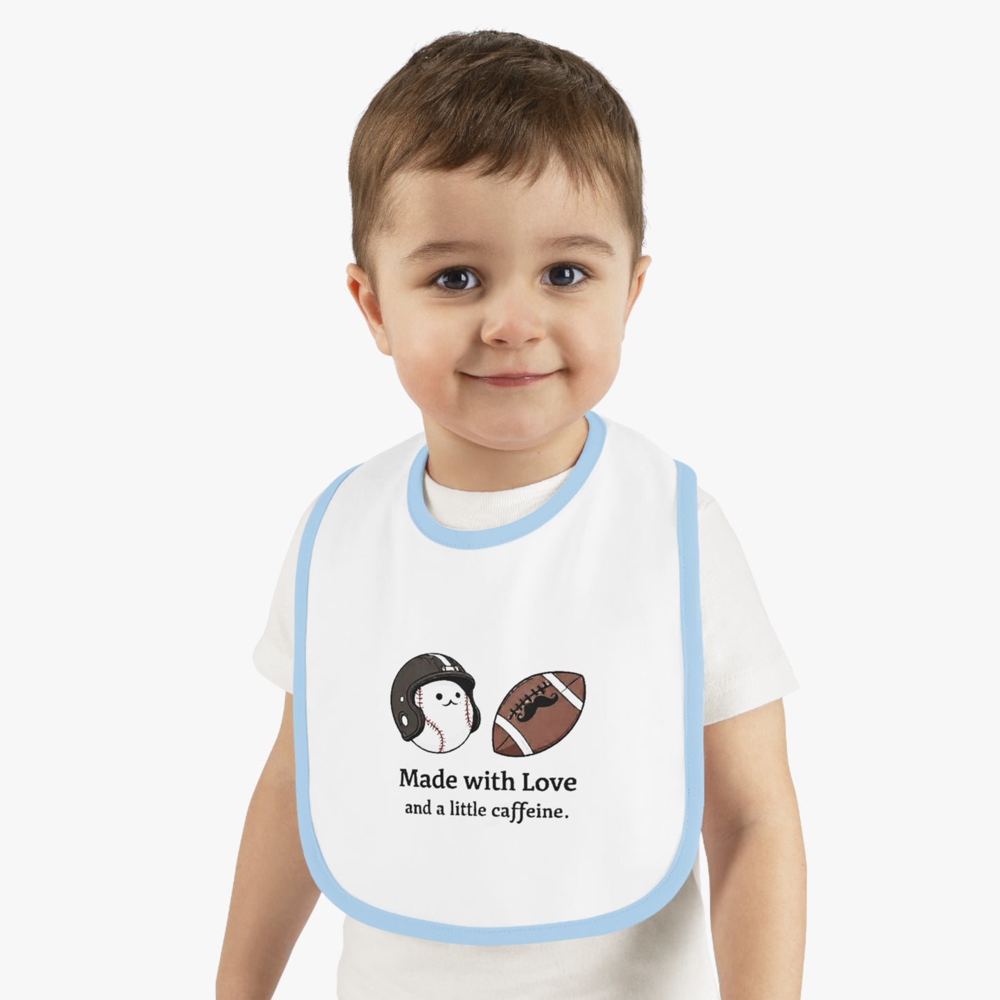 Cute Baby Bib with Love and Caffeine