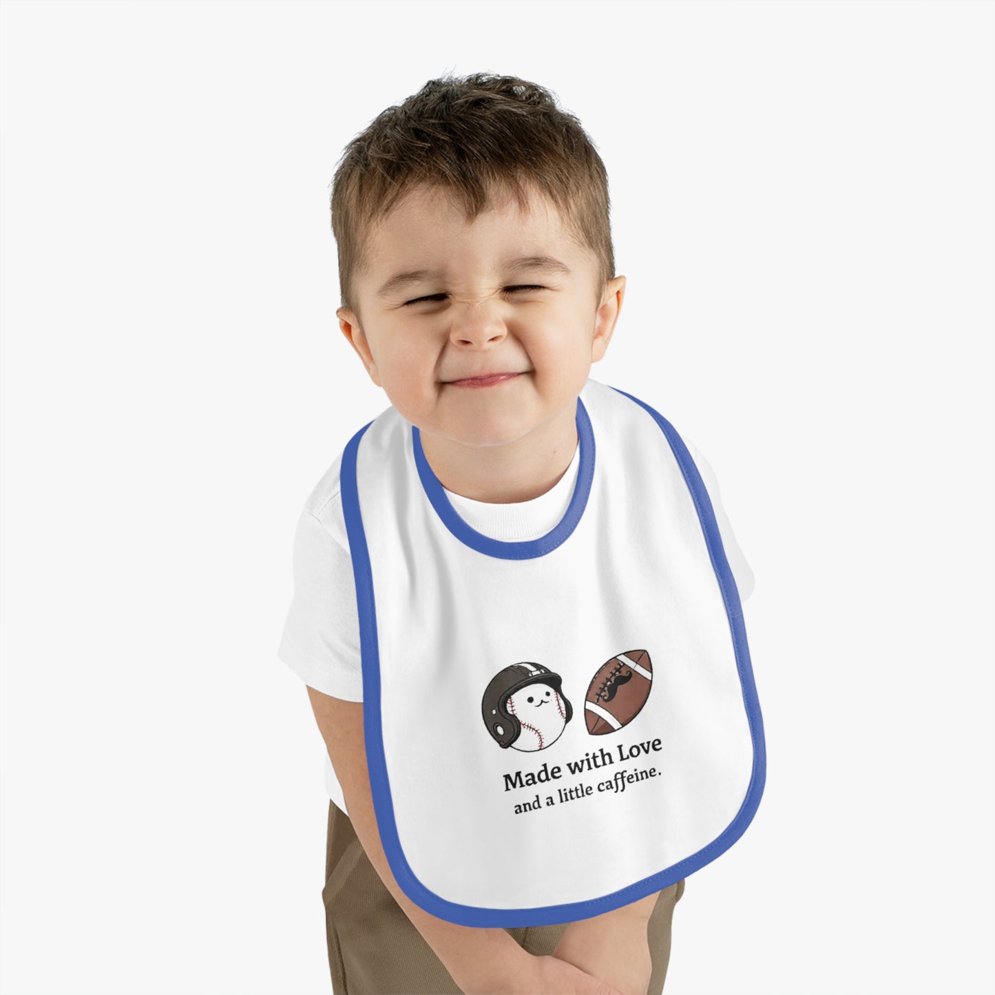 Cute Baby Bib with Love and Caffeine