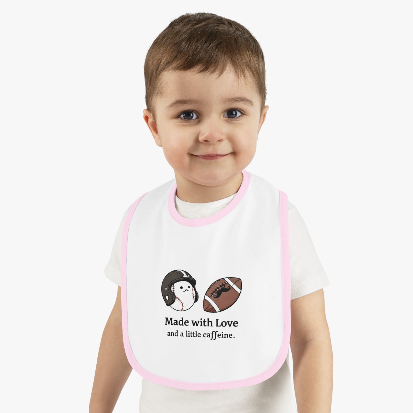 Cute Baby Bib with Love and Caffeine