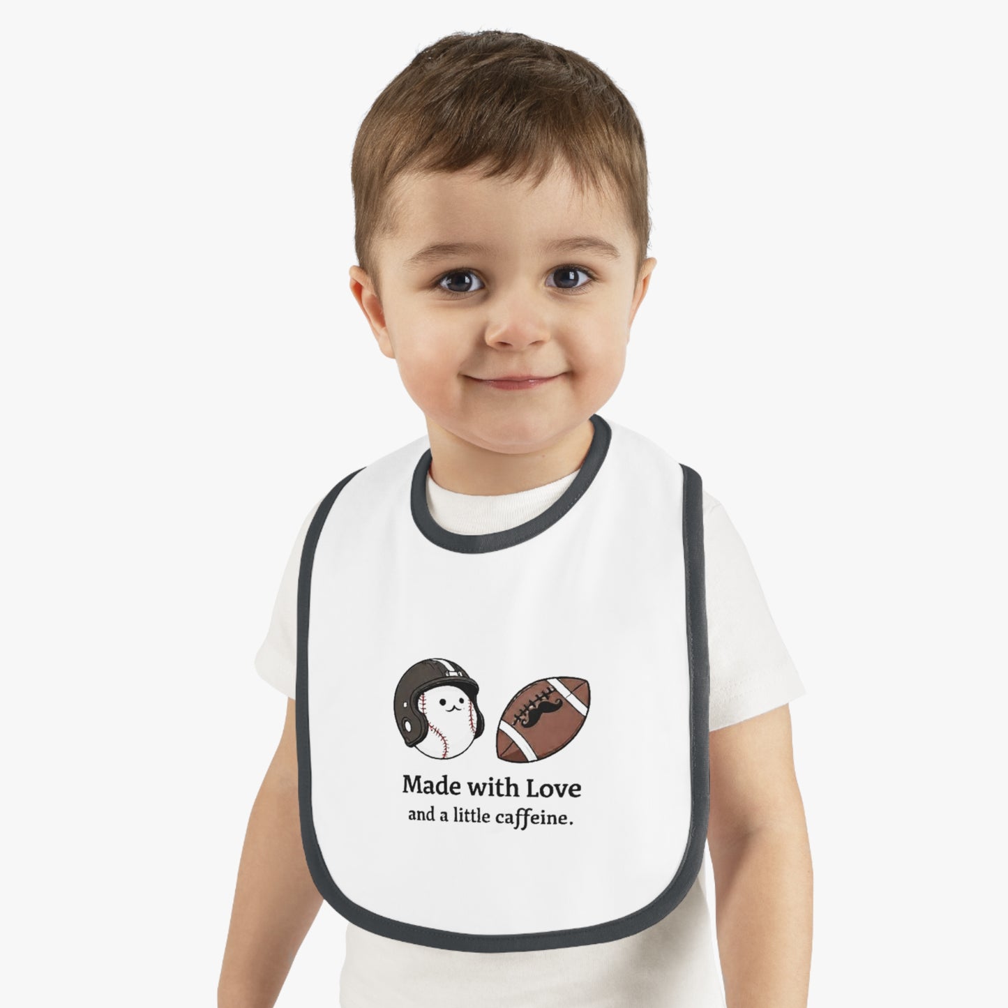 Cute Baby Bib with Love and Caffeine