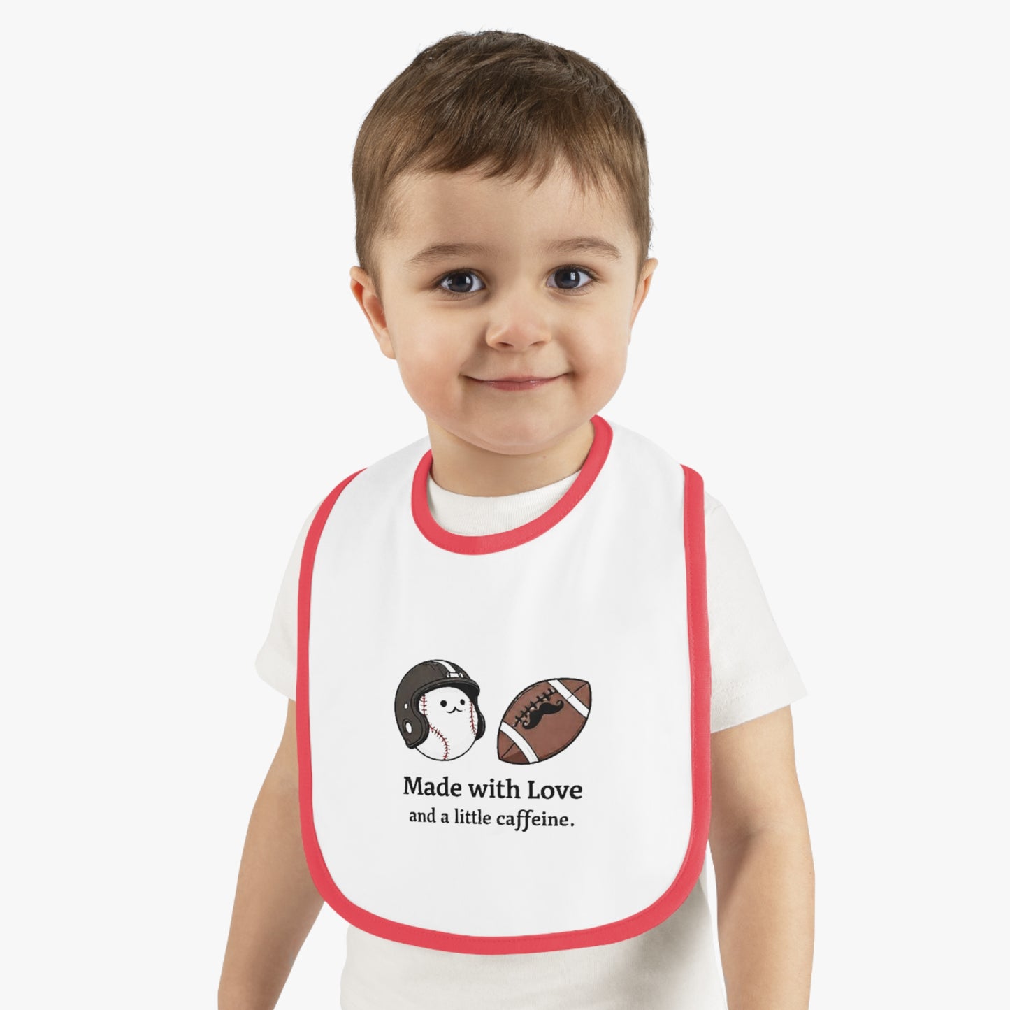 Cute Baby Bib with Love and Caffeine