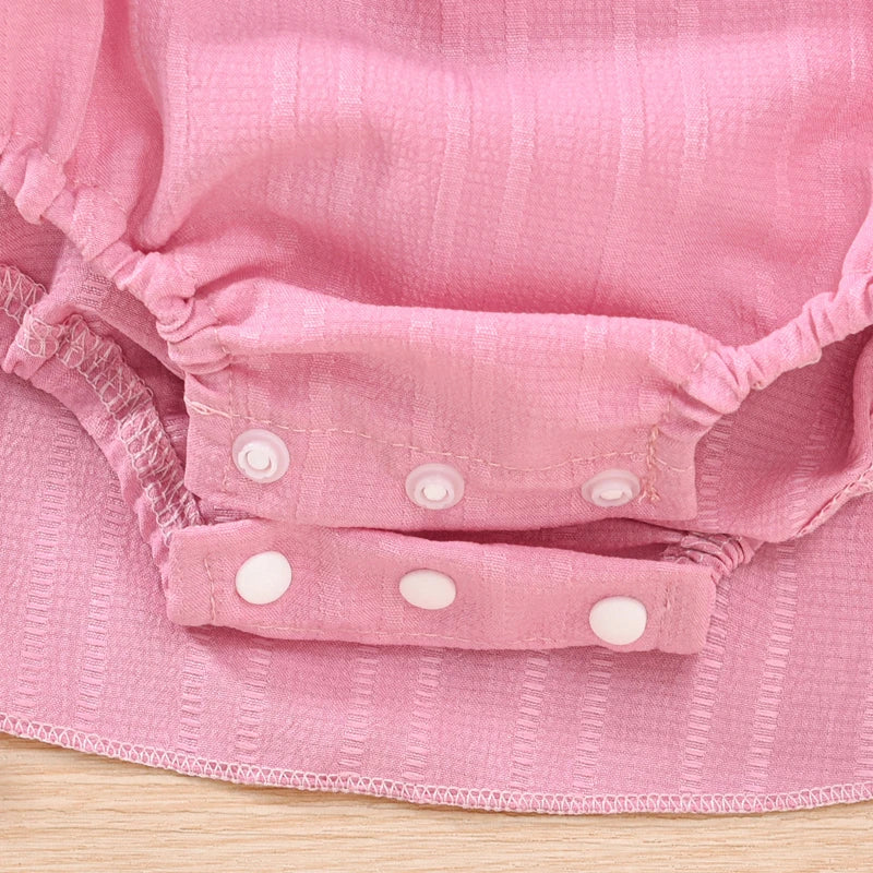 Summer Ruffle Sleeveless Square Neck Bow Romper