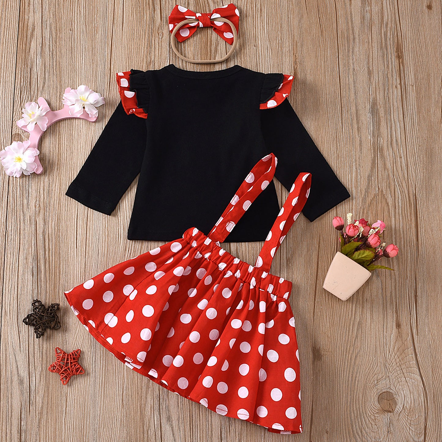 Children's Outfit Baby Costume Dots Tops Skirt Dress
