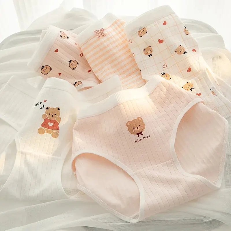 5Pcs/set Mid Waist Intimates Underpants