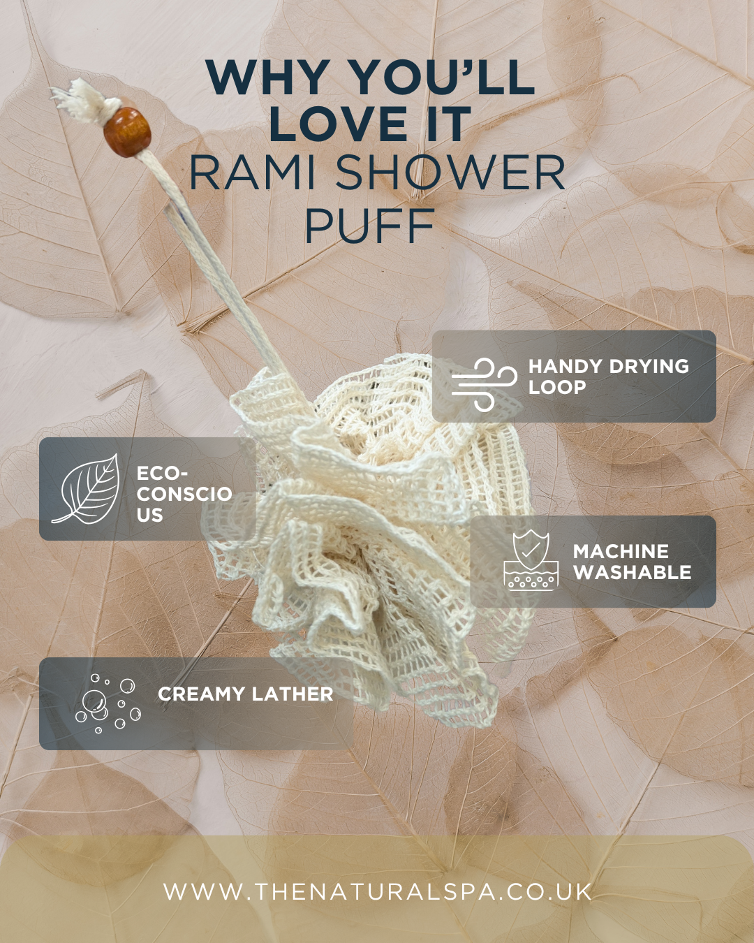 Wholesale Rami Shower Puff – Exfoliating, Reusable & Eco-Friendly-2