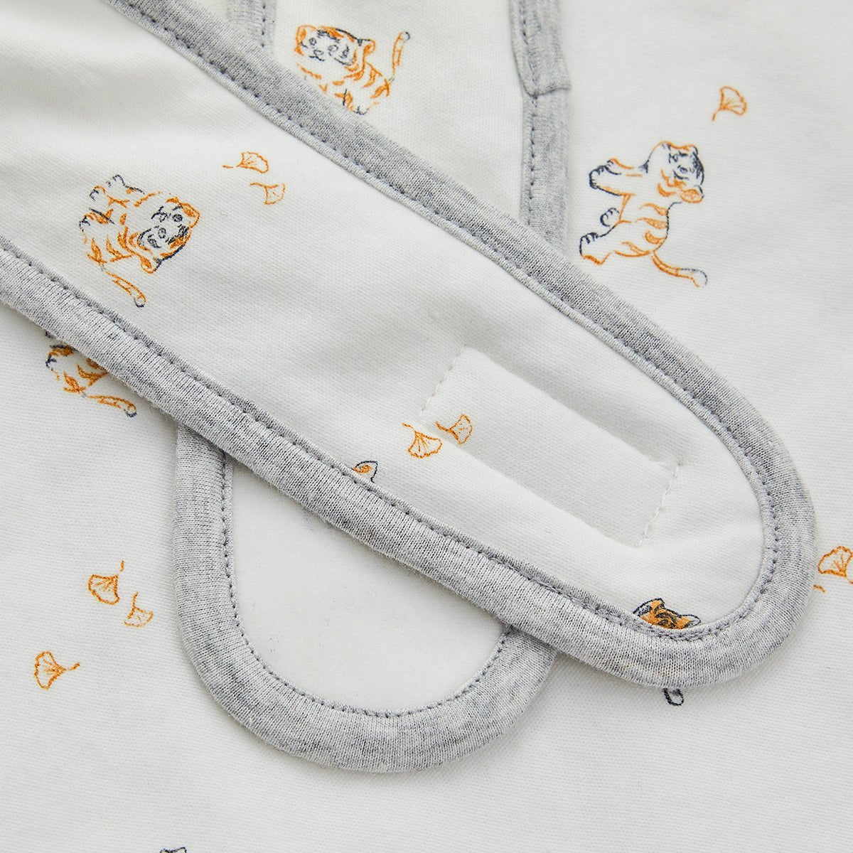 Lively Tiger Light Cotton Baby White Swaddle Wrap-4
