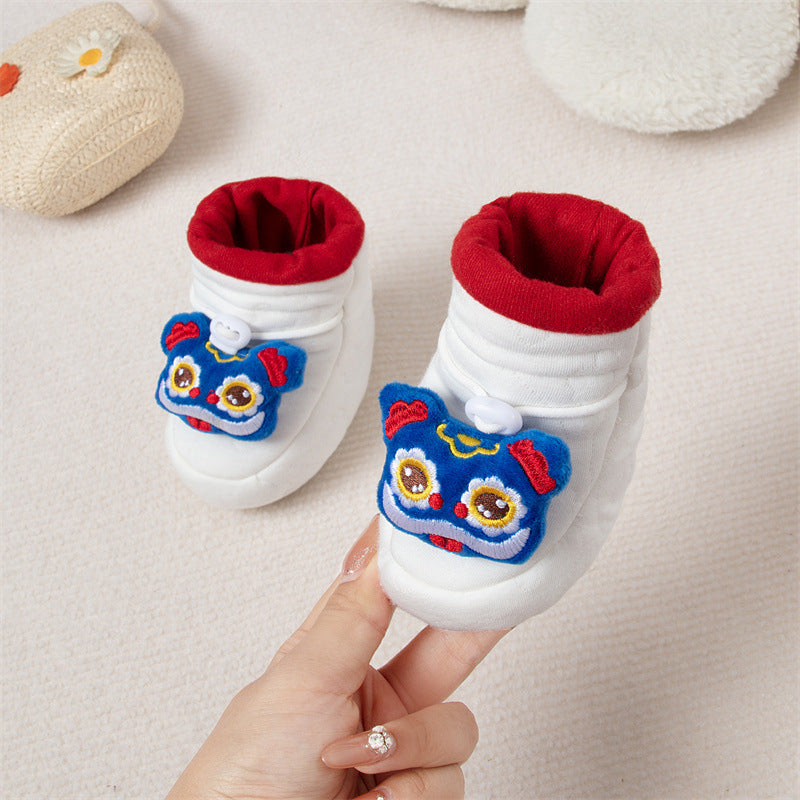 Winter Hot Selling Baby Animals Cartoon Pattern Thicken Cotton-padded Fleece-lined Warm Shoes-2
