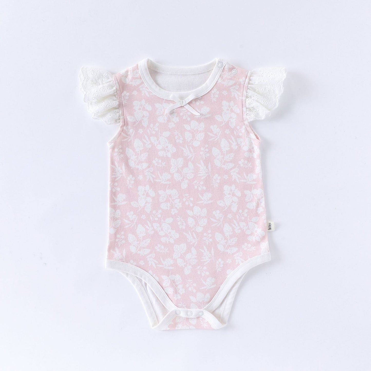 Summer Arrival Baby Girls Fly Sleeves Floral Pattern Onesies Bodysuits-3
