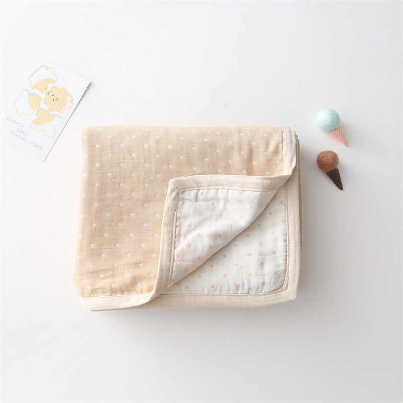 Baby Children Cartoon & Dot Graphic Pure Cotton Blanket-3