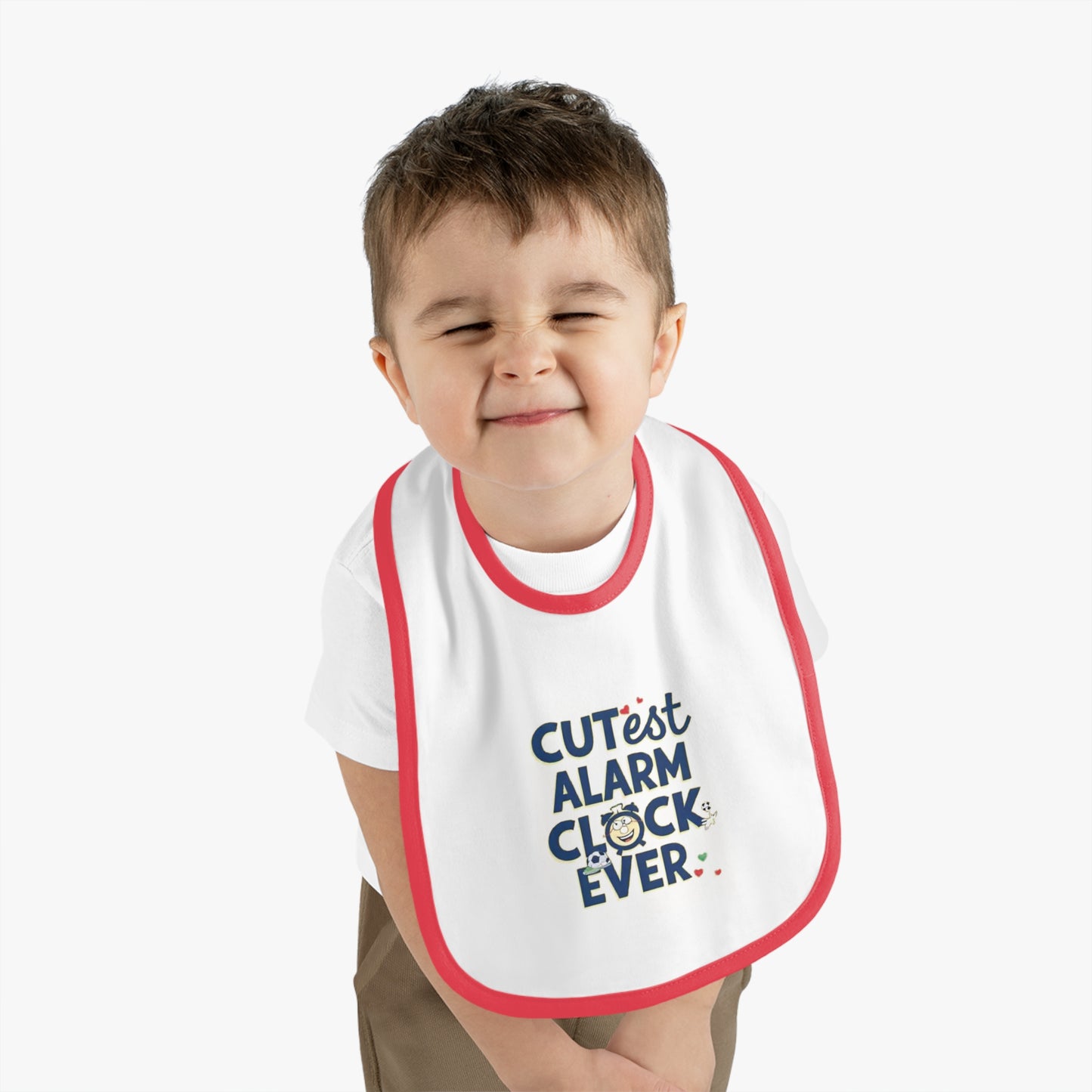 Cute Baby Bib with Alarm Clock Design
