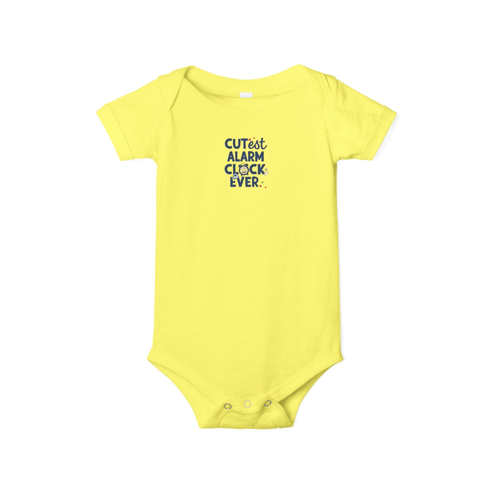 Adorable Infant One Piece with 'Cutest Alarm Clock Ever' Design