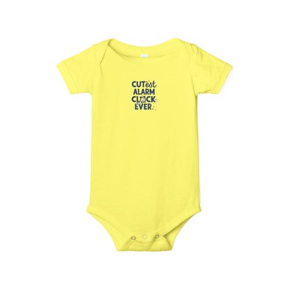 Adorable Infant One Piece with 'Cutest Alarm Clock Ever' Design