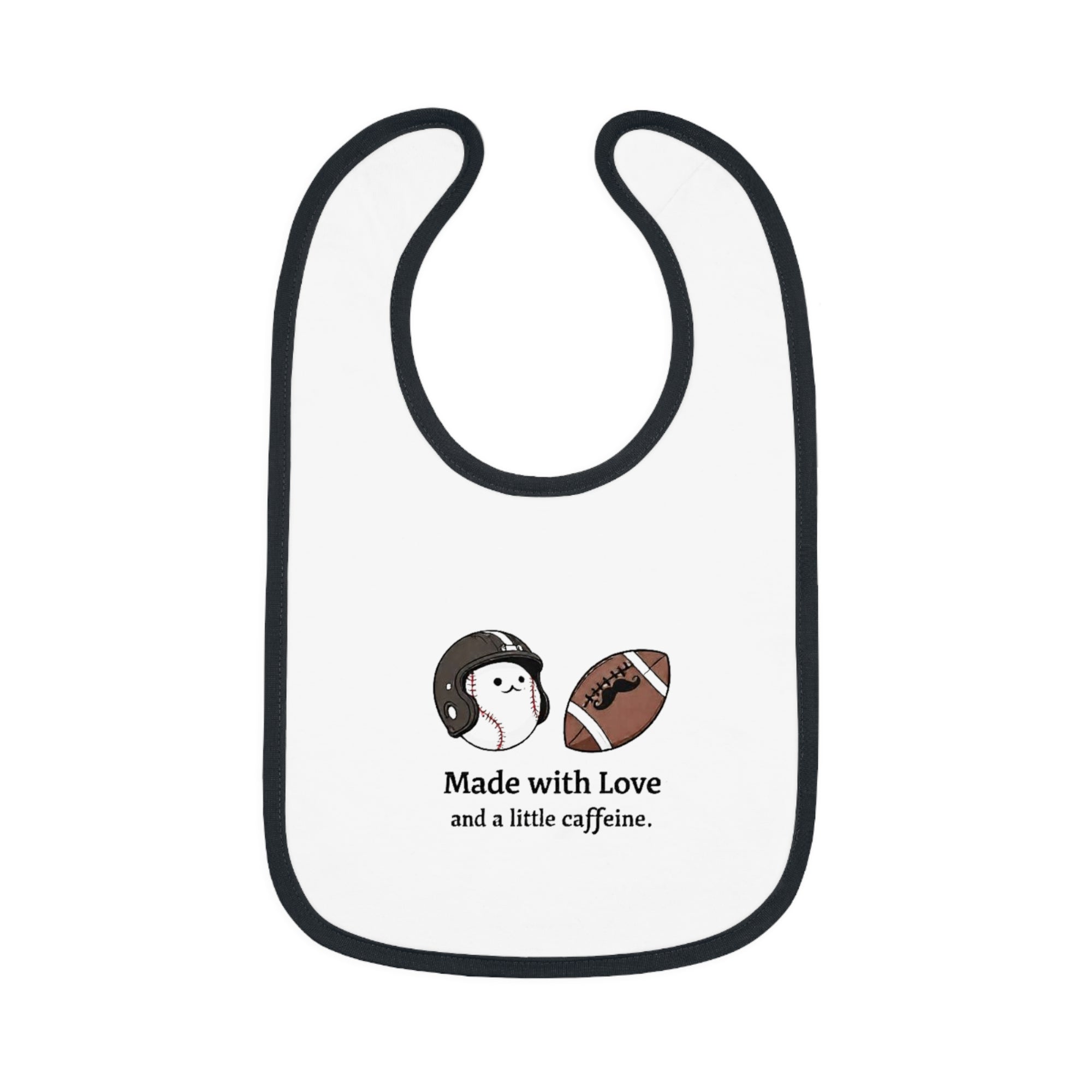 Cute Baby Bib with Love and Caffeine