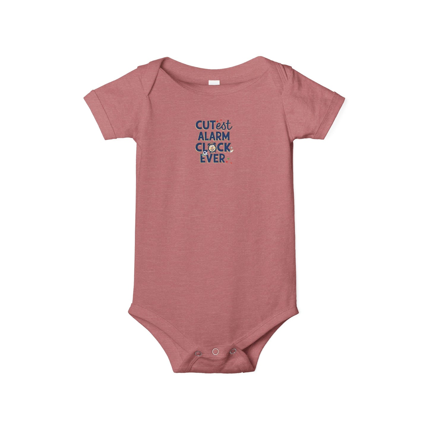 Adorable Infant One Piece with 'Cutest Alarm Clock Ever' Design