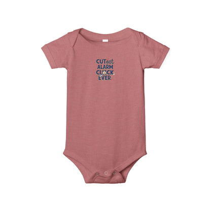 Adorable Infant One Piece with 'Cutest Alarm Clock Ever' Design
