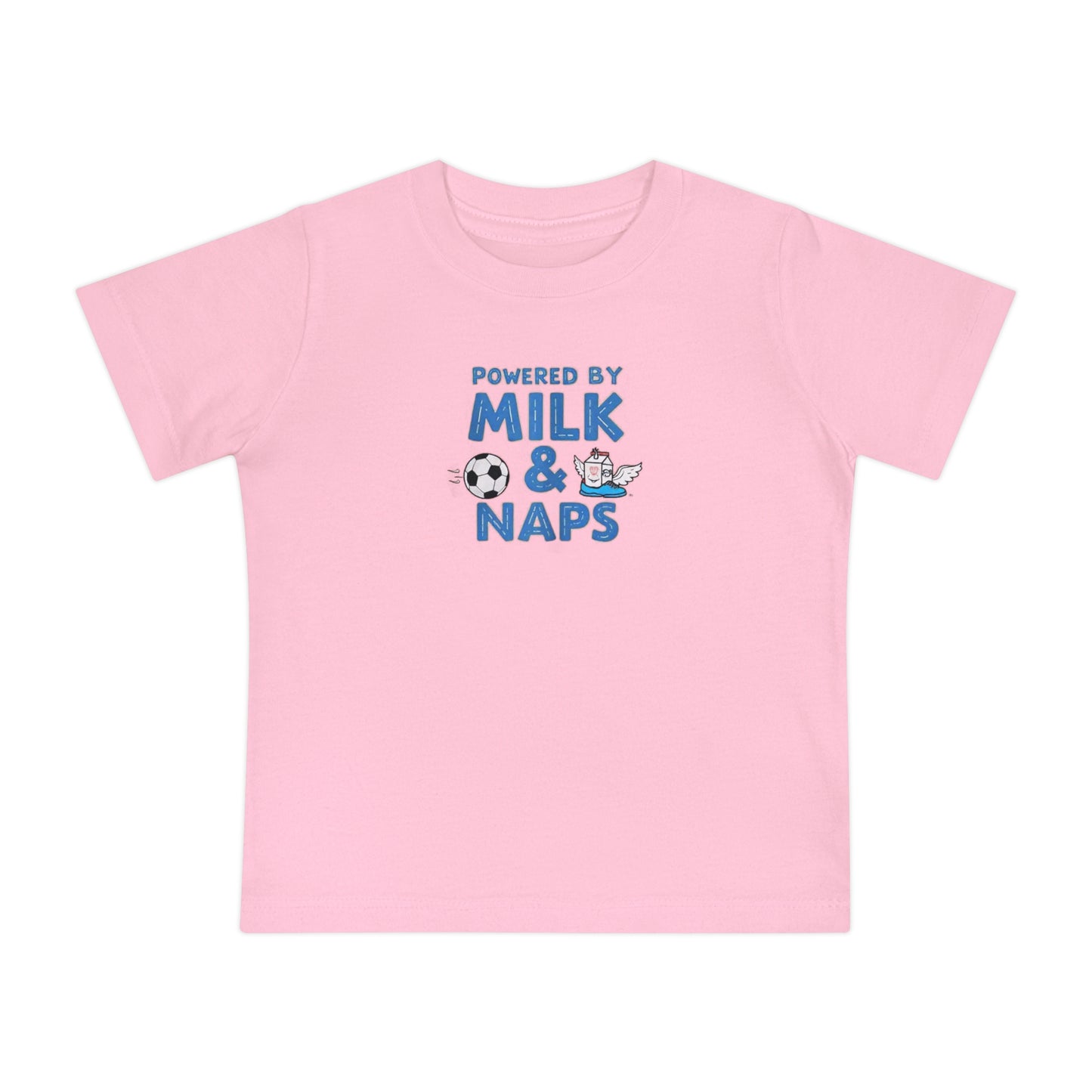 Powered by Milk & Naps Baby T-Shirt, Cute Baby Tee