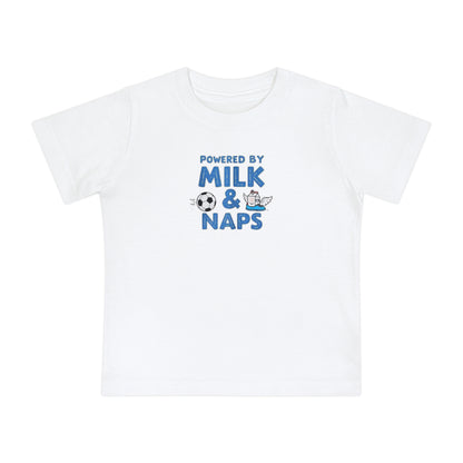 Powered by Milk & Naps Baby T-Shirt, Cute Baby Tee