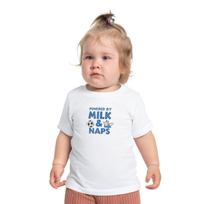 Powered by Milk & Naps Baby T-Shirt, Cute Baby Tee