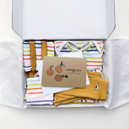 Bamboo Baby Capsule Gift Box - Rainbow Stripe & Sunflower-5