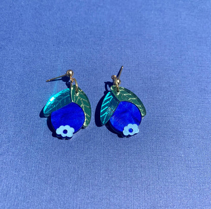 Baby Blueberries Acrylic Earrings-1