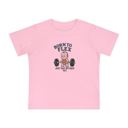 Cute Baby Gym T-Shirt, "Born to Flex" Infant Tee