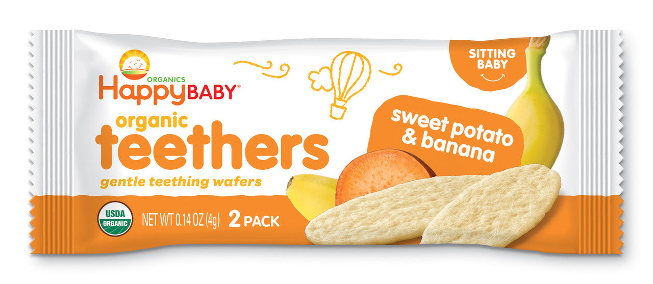 Happy Baby Teethers Teething Wafers Sweet Potato & Banana (6x1.7 OZ)-2
