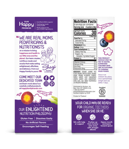 Happy Baby Teethers Teething Wafers Blueberry & Purple Carrot (6x1.7 OZ)-1