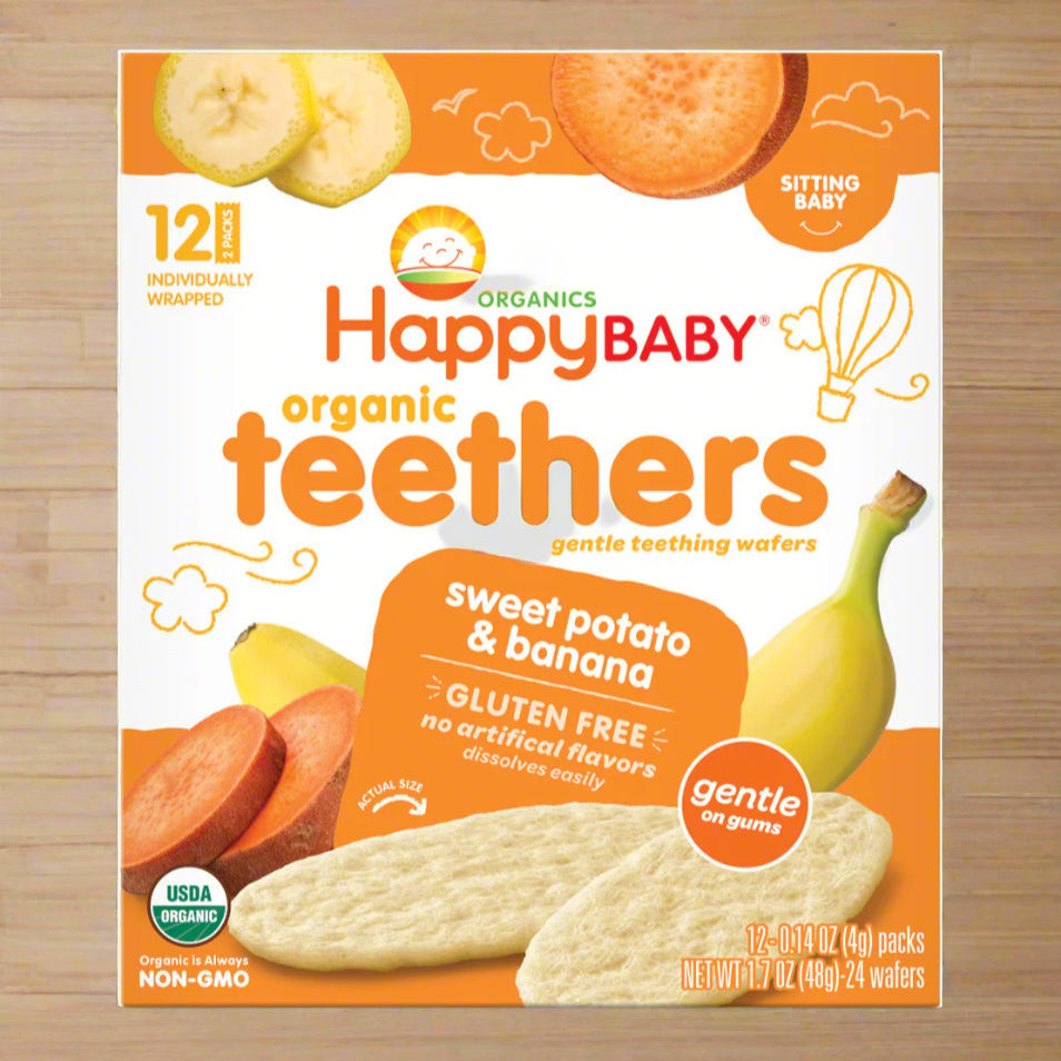 Happy Baby Teethers Teething Wafers Sweet Potato & Banana (6x1.7 OZ)-0