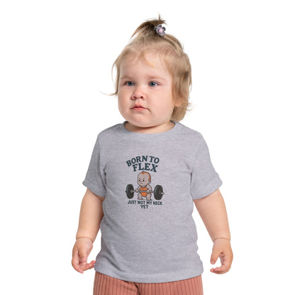 Cute Baby Gym T-Shirt, "Born to Flex" Infant Tee