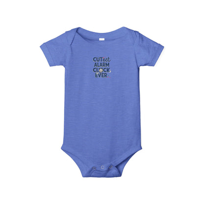 Adorable Infant One Piece with 'Cutest Alarm Clock Ever' Design