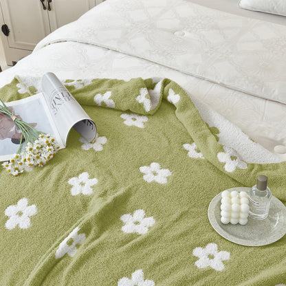 New Arrival Knitted Beautiful Flower Soft Baby Blanket