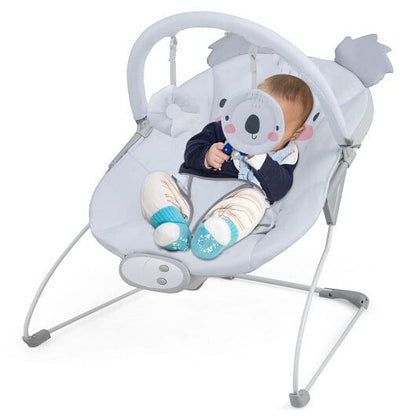 Portable Baby Bouncer Infant Rocker Seat with Detachable Toy Bar-Gray-2