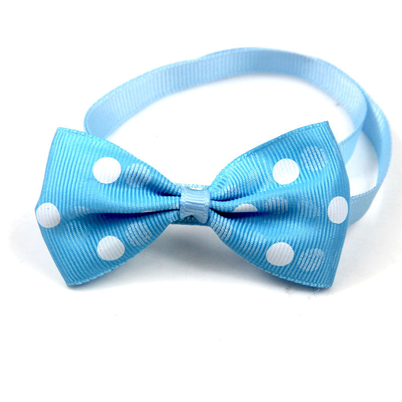 Polka Dot Bow Webbing Pet Accessories-1