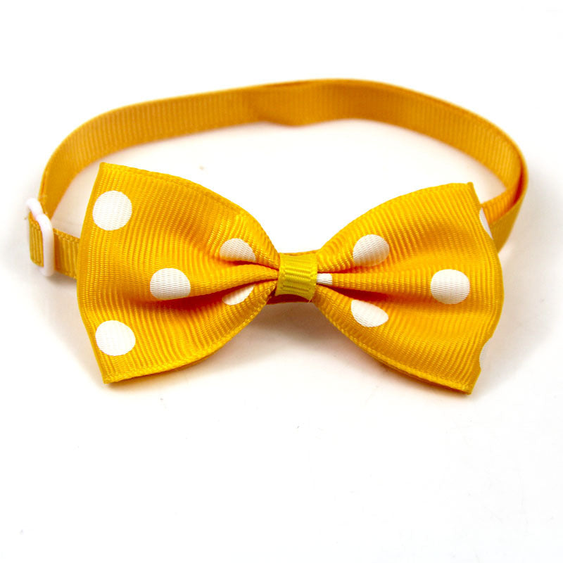 Polka Dot Bow Webbing Pet Accessories-2