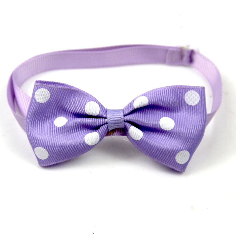 Polka Dot Bow Webbing Pet Accessories-3