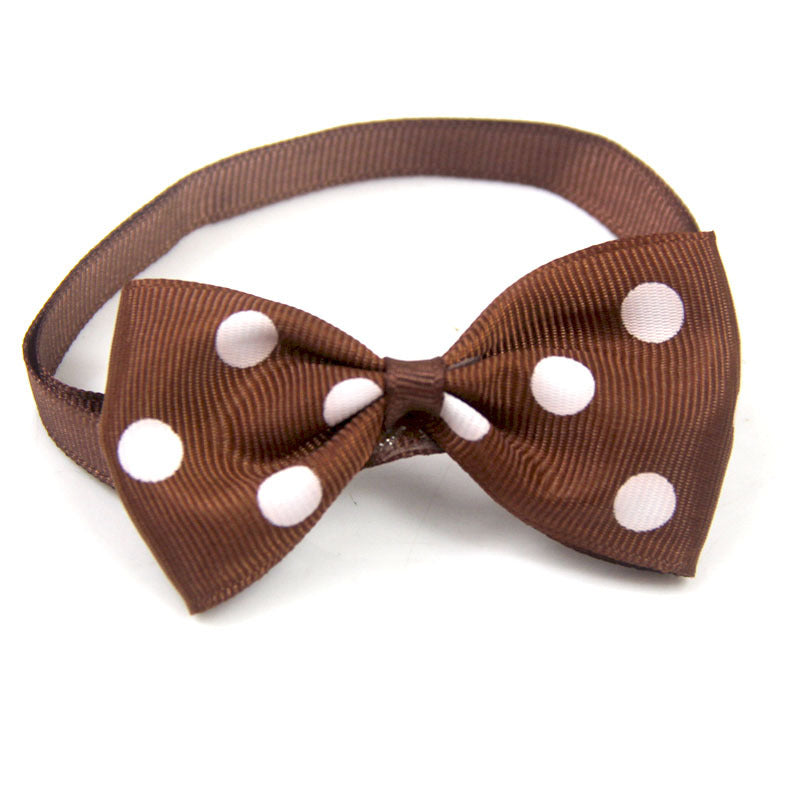 Polka Dot Bow Webbing Pet Accessories-5