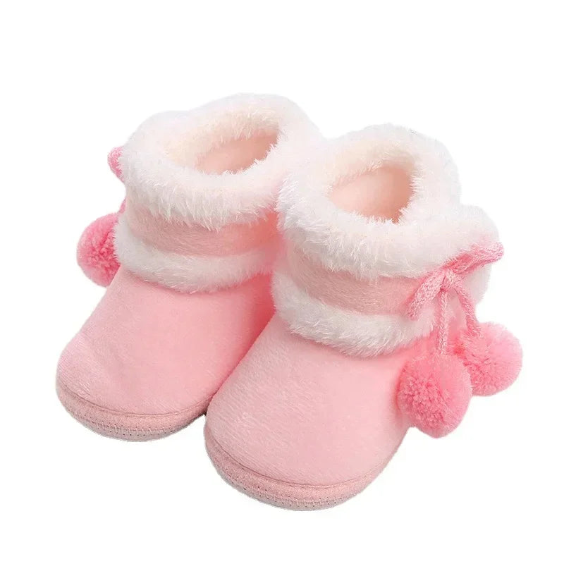 Newborn Baby Soft Booties Solid Snow Boots