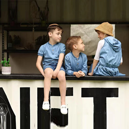 Summer Kid's T-Shirt Top Romper Skirt Set