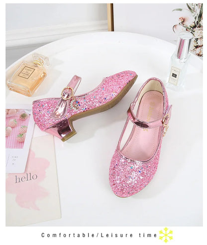 Little Heels For Kids Princess Leather Shoes