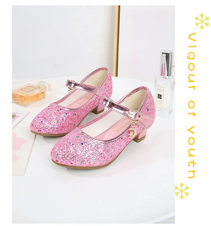 Little Heels For Kids Princess Leather Shoes