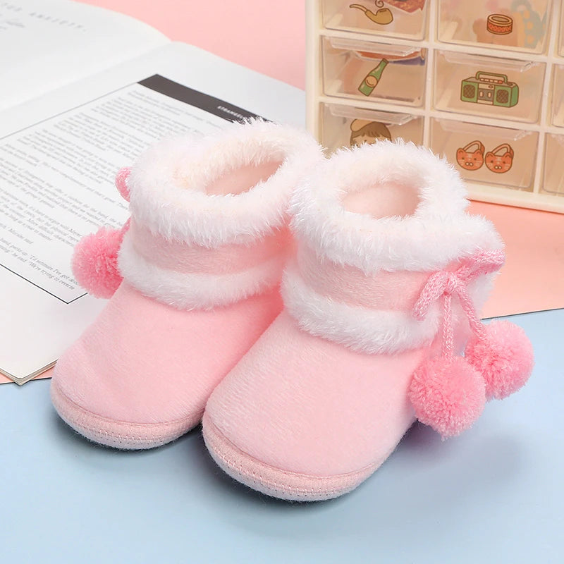 Newborn Baby Soft Booties Solid Snow Boots