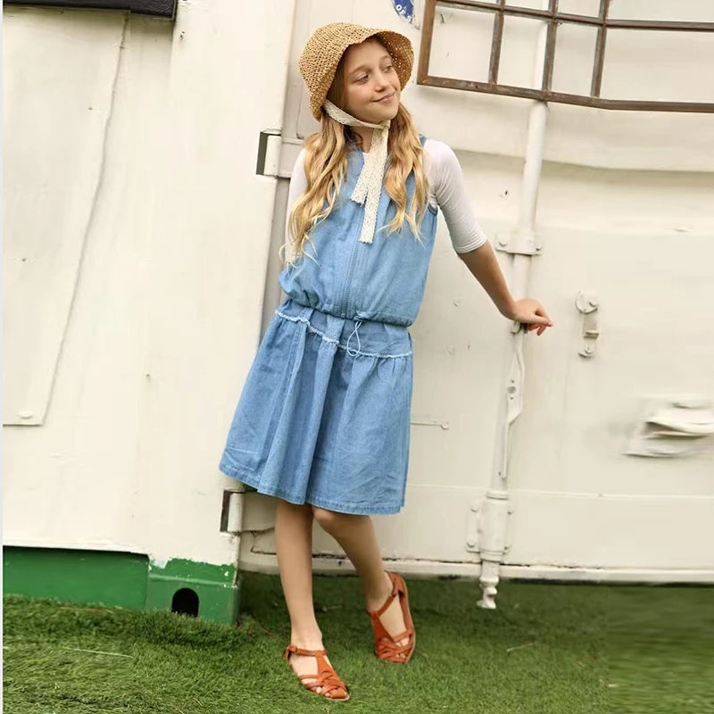 Summer Kid's T-Shirt Top Romper Skirt Set