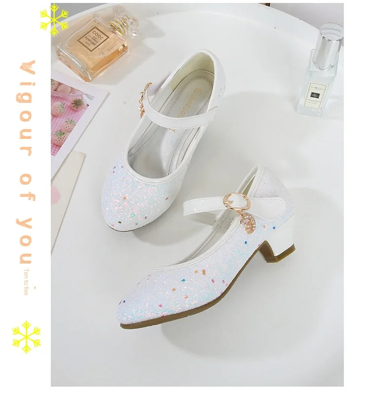 Little Heels For Kids Princess Leather Shoes