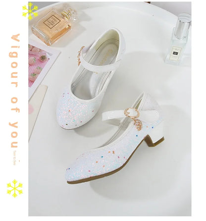 Little Heels For Kids Princess Leather Shoes