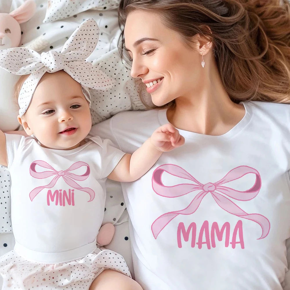 Mama Mimi Bow Print Family Matching Set