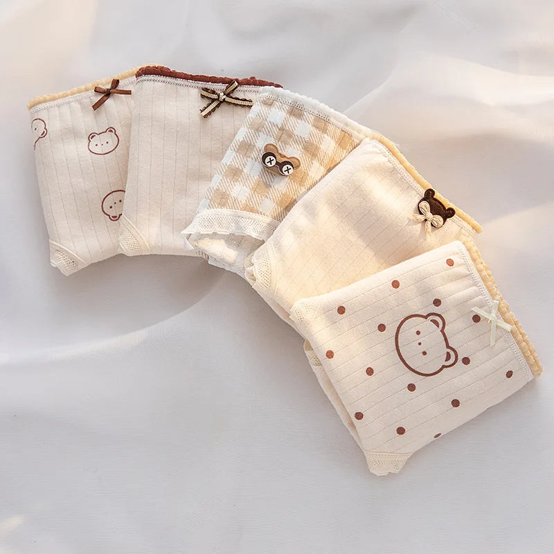 5Pcs/set Mid Waist Intimates Underpants