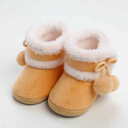 Newborn Baby Soft Booties Solid Snow Boots